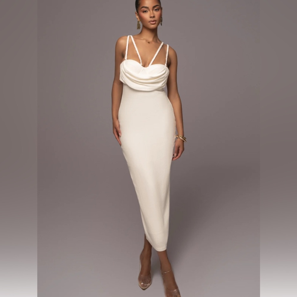 JLUXLABEL IVORY LINEN VISIONS OF YOU DRESS